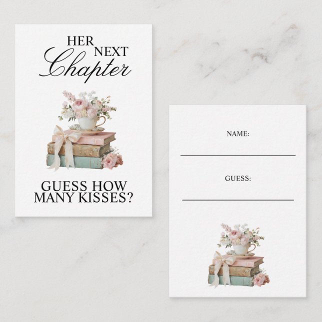 Elegant Floral Her Next Chapter Bridal Shower  Tilläggskort (Fram/baksida)