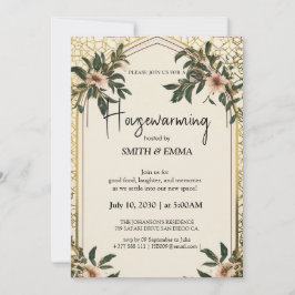 Elegant Floral Housewarming Invitation New Home  Inbjudningar