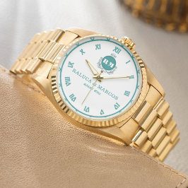 Elegant Floral Initials Wristwatch for Weddings  Armbandsur