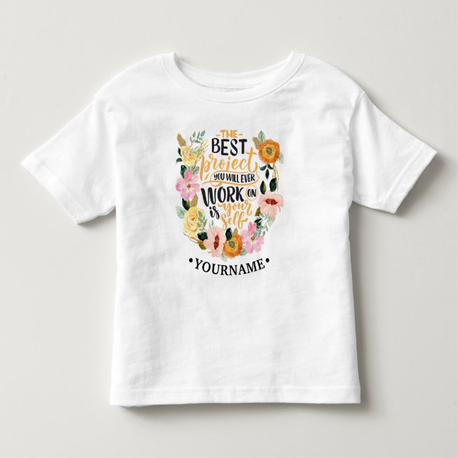 Elegant floral inspiration motivationscitat t shirt (Framsida)