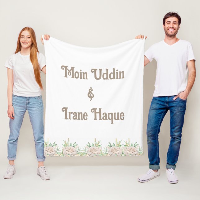 Elegant Floral Islamic Nikah Ceremony Invitation Fleecefilt (På plats)