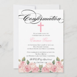 Elegant floral kors bekräftelse inbjudan
