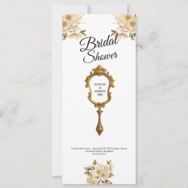 elegant floral mirror bridal shower invitation inbjudningar