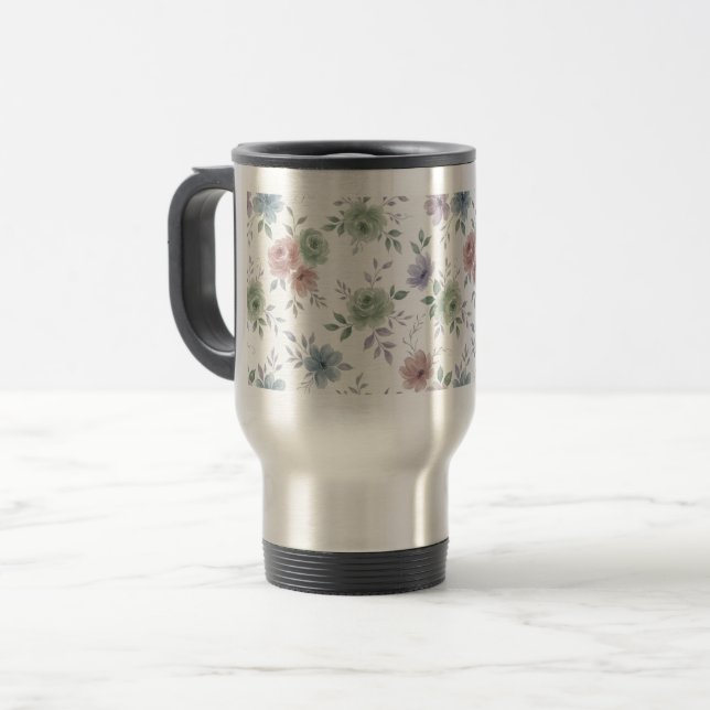 Elegant Floral Mug Wrap – Optional Personalization Resemugg (Framsida vänster)
