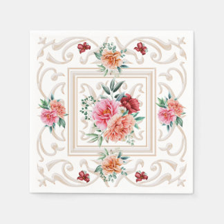 Elegant Floral Napkin Pappersservett