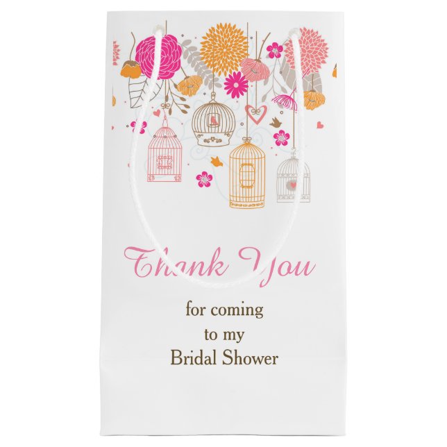Elegant Floral Orange & Pink Bridal Thank You (Framsidan)