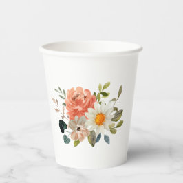 Elegant Floral Paper Cups – Soft Botanical Design