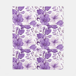 Elegant floral pattern in purple tones fleecefilt