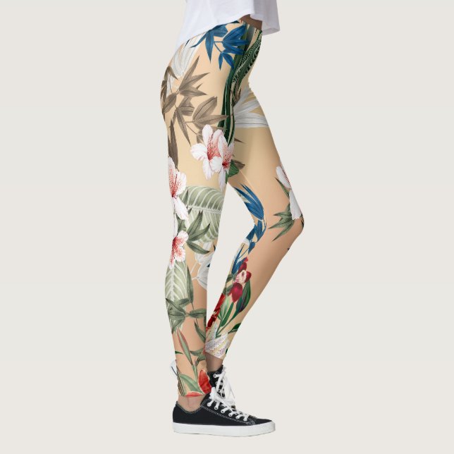 Elegant Floral Pattern Leggings (Höger)