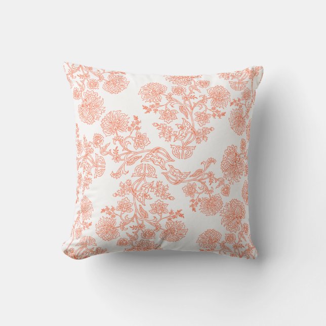 Elegant Floral Pattern Throw Pillow – Modern  Kudde (Framsida)