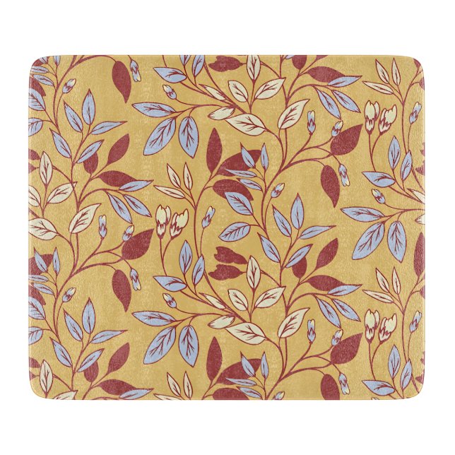 Elegant Floral Pattern with Red and Blue Leaves (Framsidan)