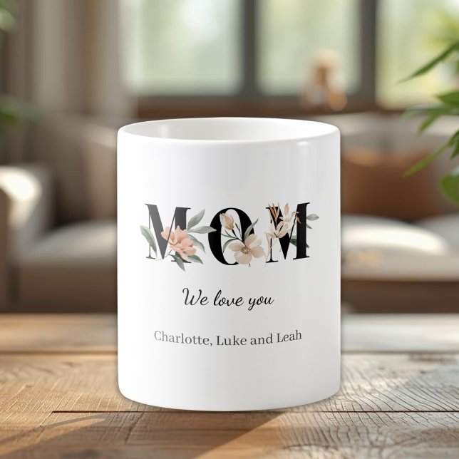 Elegant Floral Personalized Mom Mug Gift Kaffemugg (Skapare uppladdad)