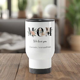 Elegant Floral Personalized Mom Travel Coffee Mug Resemugg