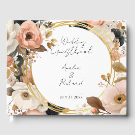 Elegant Floral Personalized Wedding Guestbook Gästböcker