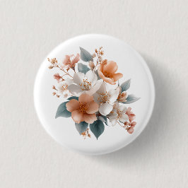 Elegant Floral Pinback Button 💐✨ Knapp
