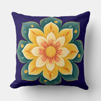 Elegant Floral Print Decorative Pillow Kudde