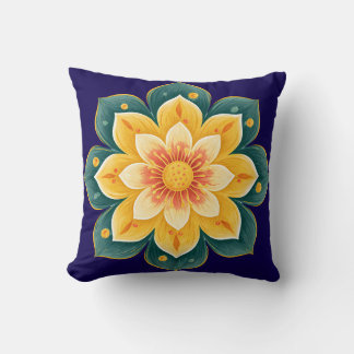 Elegant Floral Print Decorative Pillow Kudde