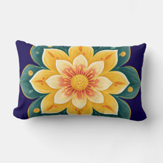 Elegant Floral Print Decorative Pillow Lumbarkudde