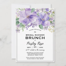 Elegant Floral Purple Bridal Shower