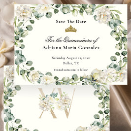 Elegant Floral Quinceanera Save The Date Card Spara Datumet