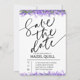 Elegant Floral Quinceañera Save the Date Inbjudningar