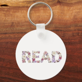 Elegant Floral READ Typography - Pastel Botanical  Nyckelring