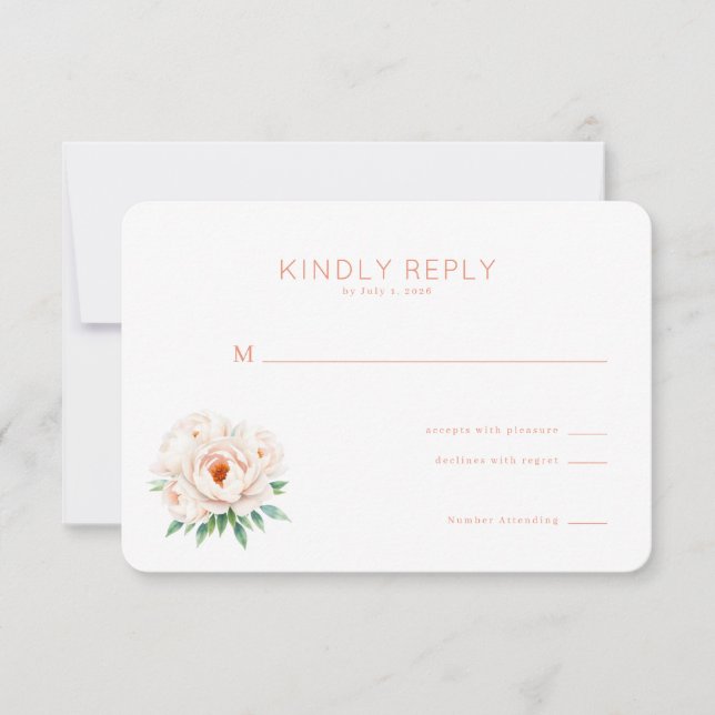Elegant Floral RSVP Card OSA Kort (Framsida)