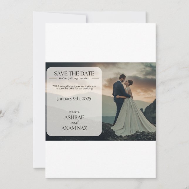 Elegant Floral Save the Date Card – Modern Wedding Spara Datumet (Framsida)