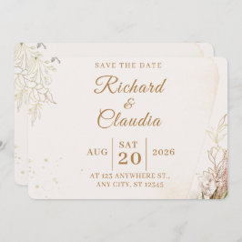 Elegant Floral Save the Date Card Spara Datumet