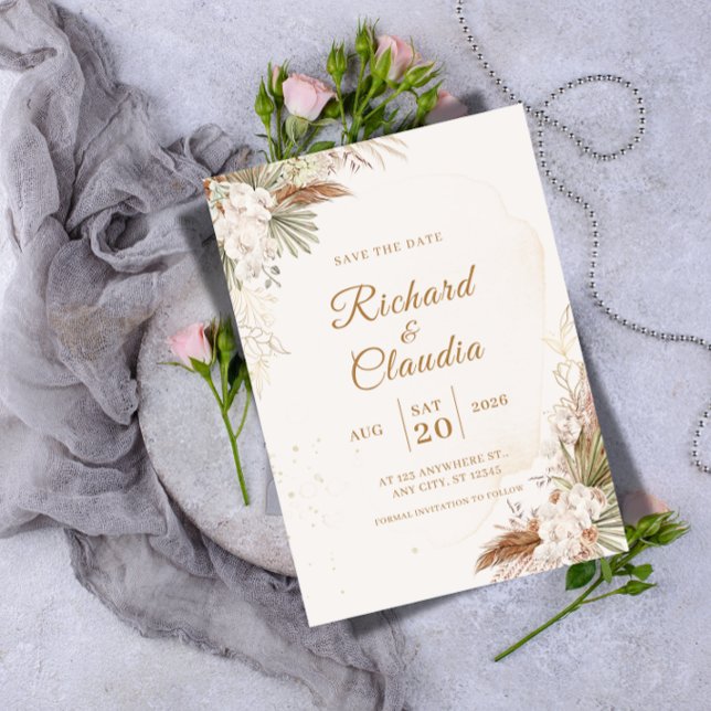 Elegant Floral Save the Date Card Spara Datumet (Skapare uppladdad)