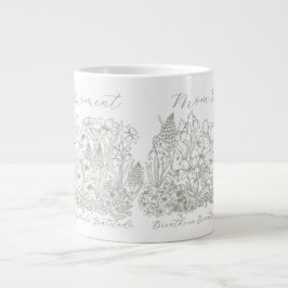 Elegant Floral Script Saying Boho Line Art  Jumbo Mugg
