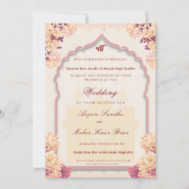 Elegant Floral Sikh Wedding | Punjabi Wedding Inbjudningar
