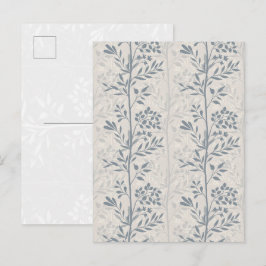 Elegant Floral Silhouette Minimal konst-kort Vykort