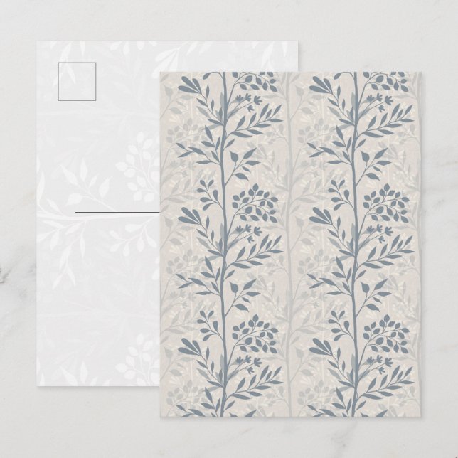 Elegant Floral Silhouette Minimal konst-kort Vykort (Fram/baksida)