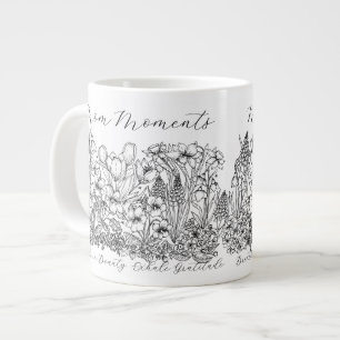 Elegant floral skrift Boho linjekonst Jumbo Mugg