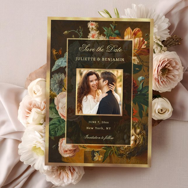 Elegant Floral Still Life Wedding Save the Date Spara Datumet (Skapare uppladdad)