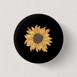 Elegant floral svart anpassningsbar rund knappnål knapp