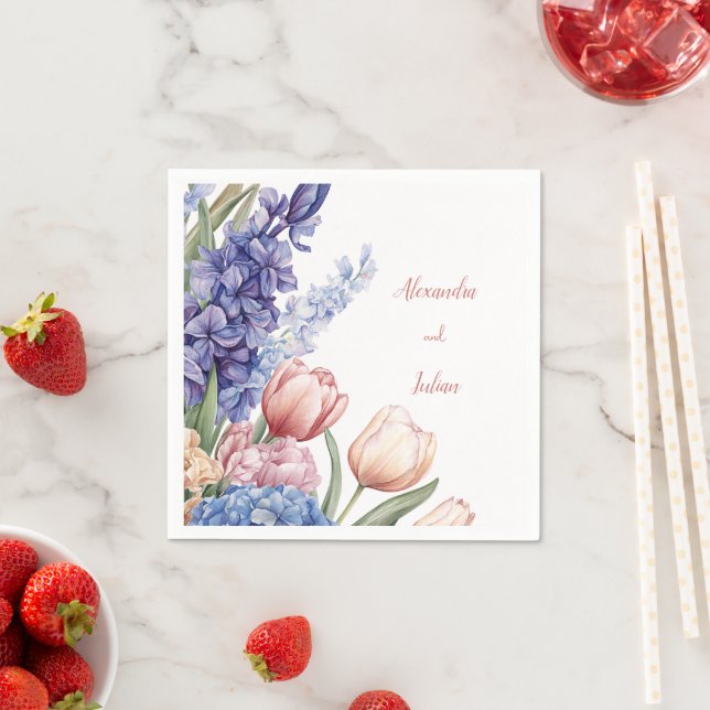 Elegant Floral Table Napkin Pappersservett (Insitu)