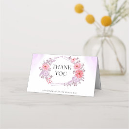 Elegant Floral Thank You Card   Placeringskort