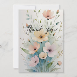 Elegant Floral Thank You Card Tack Kort