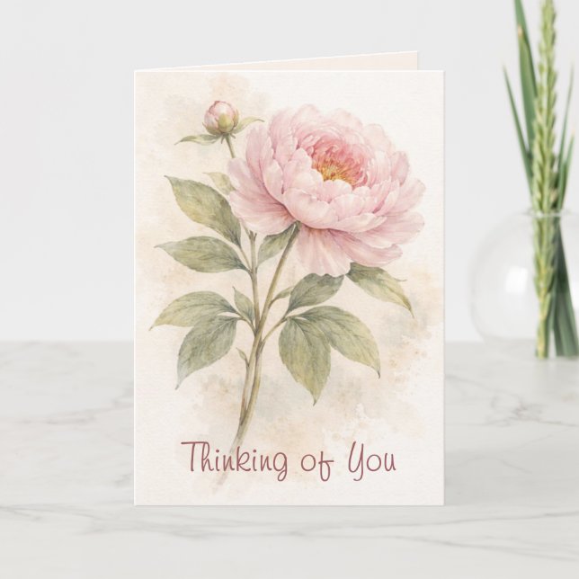 Elegant Floral Thinking Of You Card Kort (Framsida)