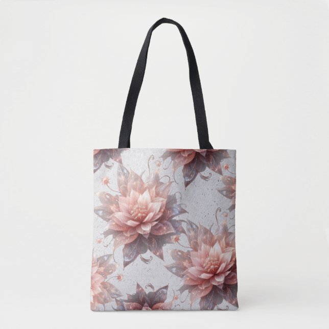 Elegant Floral Tote – Aesthetic Reusable Shopping  Tygkasse (Framsida)