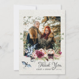 Elegant Floral Viking Bröllopsfoto Tack Kort