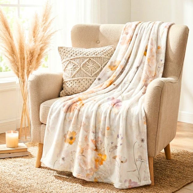 Elegant Floral Watercolor Fleecefilt (Skapare uppladdad)