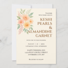 Elegant Floral Watercolor Wedding Invite Inbjudningar
