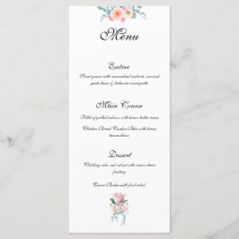 Elegant Floral Watercolor Wedding Meny