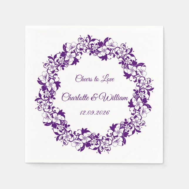 Elegant floral wedding design pappersservett (Framsidan)