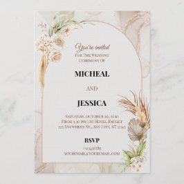 Elegant Floral Wedding Invitation Card Inbjudningar