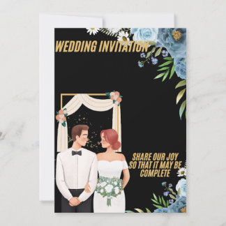Elegant Floral Wedding Invitation Card Inbjudningar