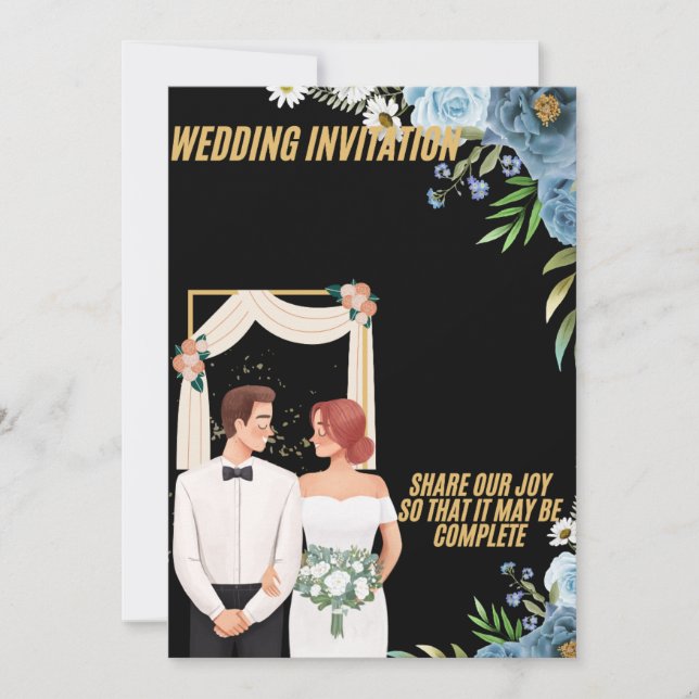 Elegant Floral Wedding Invitation Card Inbjudningar (Framsida)